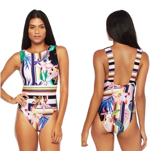 NWT Trina Turk Treasure Cove Boatneck Swimsuit